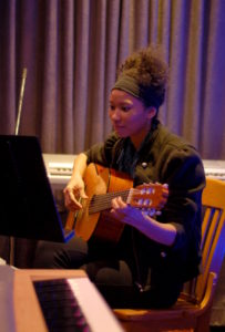 Classical guitar student Serena performs at Irregardless Café.